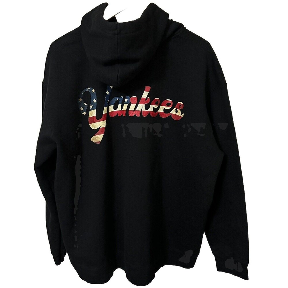 New York Yankees Men's Size XXL Black Red and Blue Hoodie Full Zip Hooded Jacket